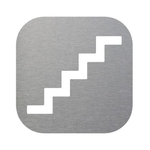 Schild klettern Abstieg Treppe