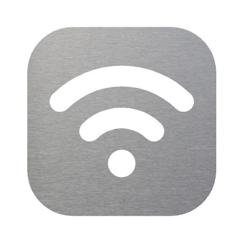Signalplatte aus Edelstahl für Wifi-Raum 