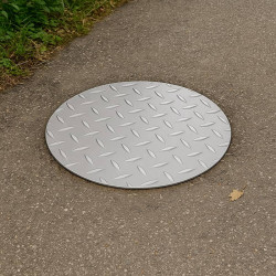 Rutschfeste Edelstahl-Schachtabdeckung – Rund